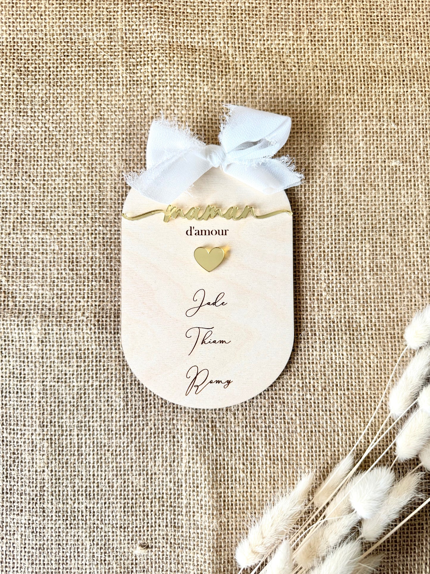 Carte en bois Maman