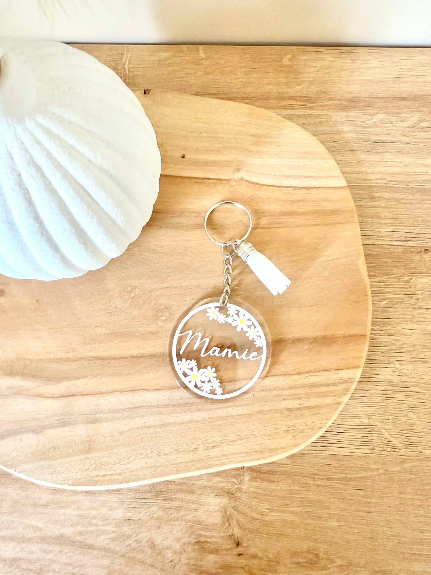 Porte clé Mamie couronne de Pâquerettes