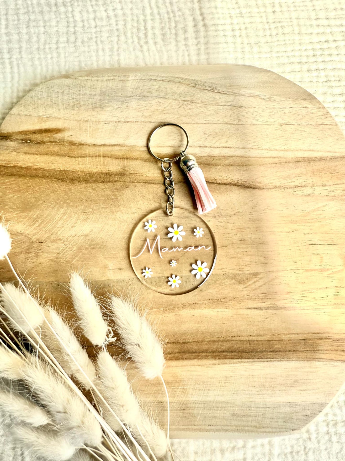 Porte clé Maman pâquerettes