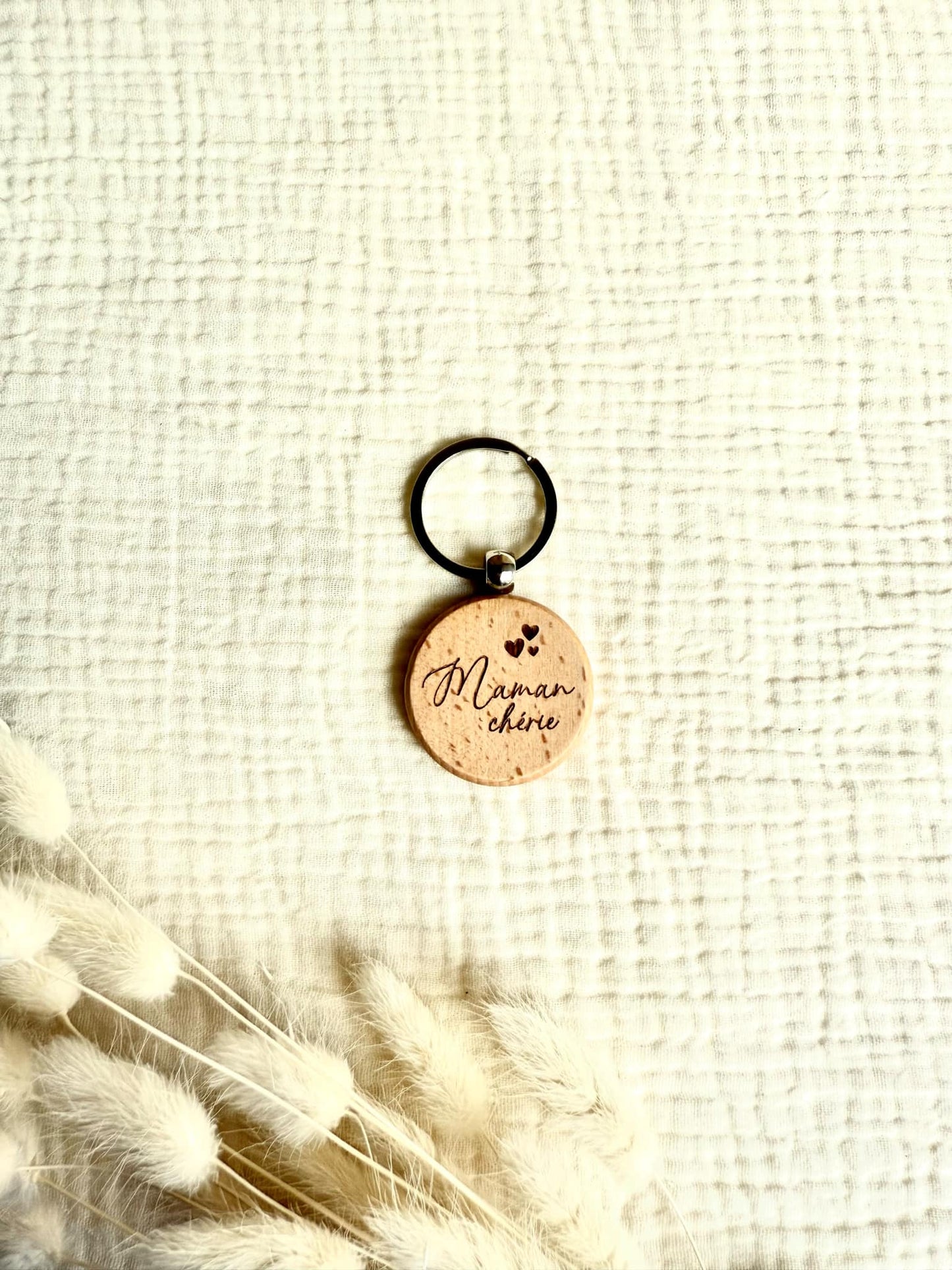 Porte clé rond Maman Chérie