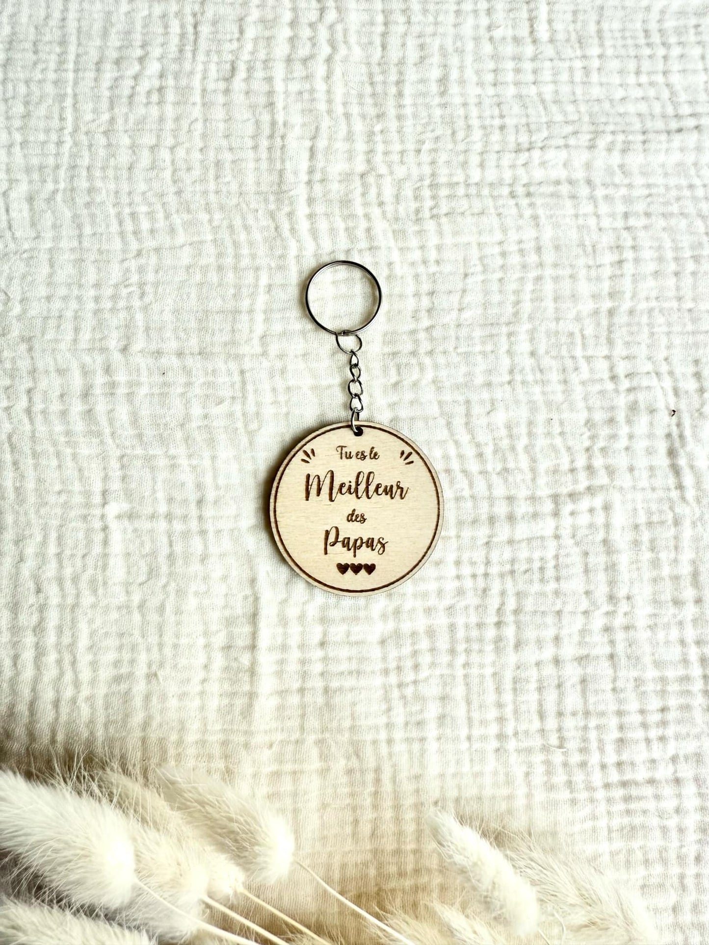 Porte clé bois Meilleur Papa