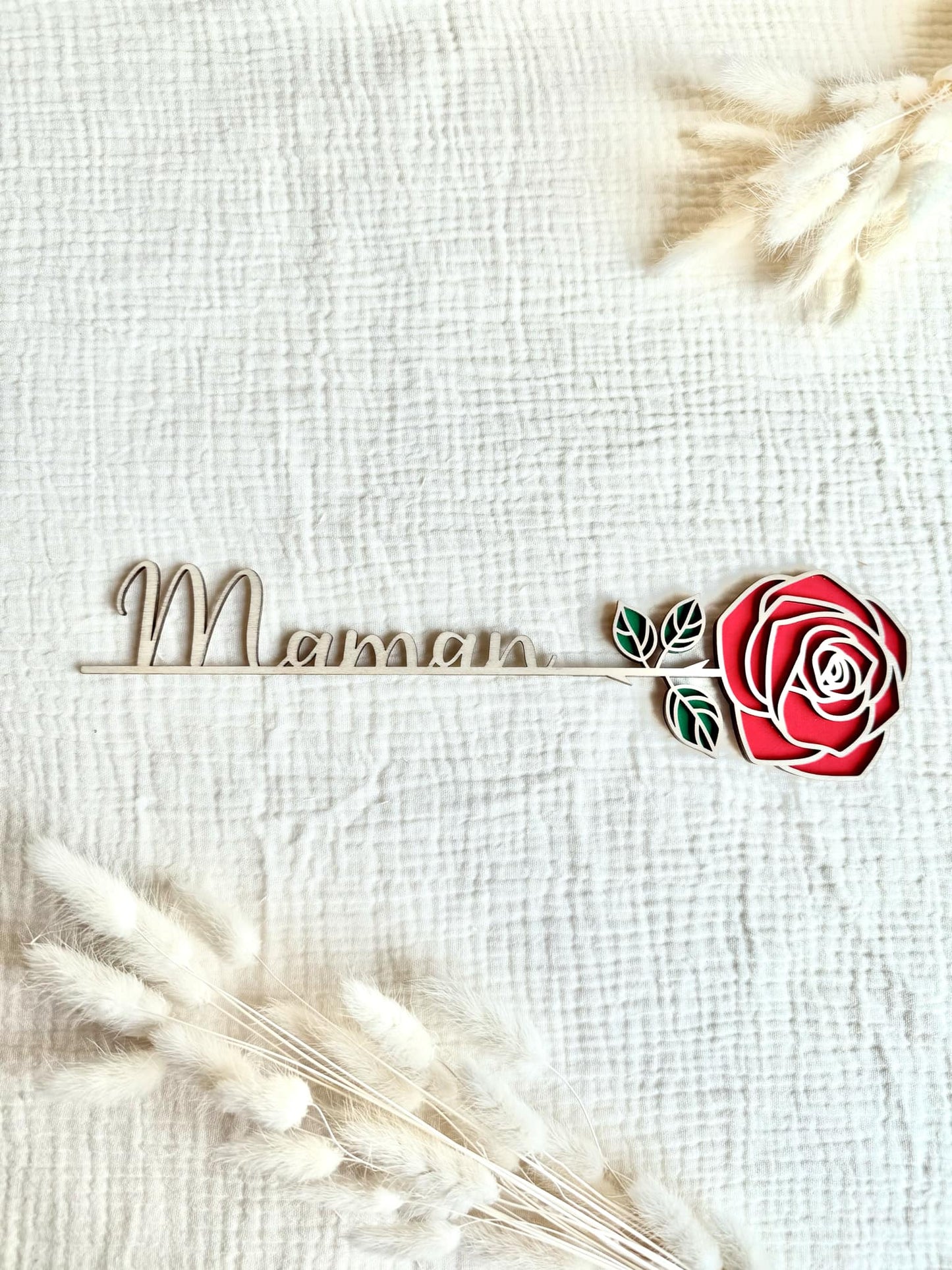 Rose en bois Maman