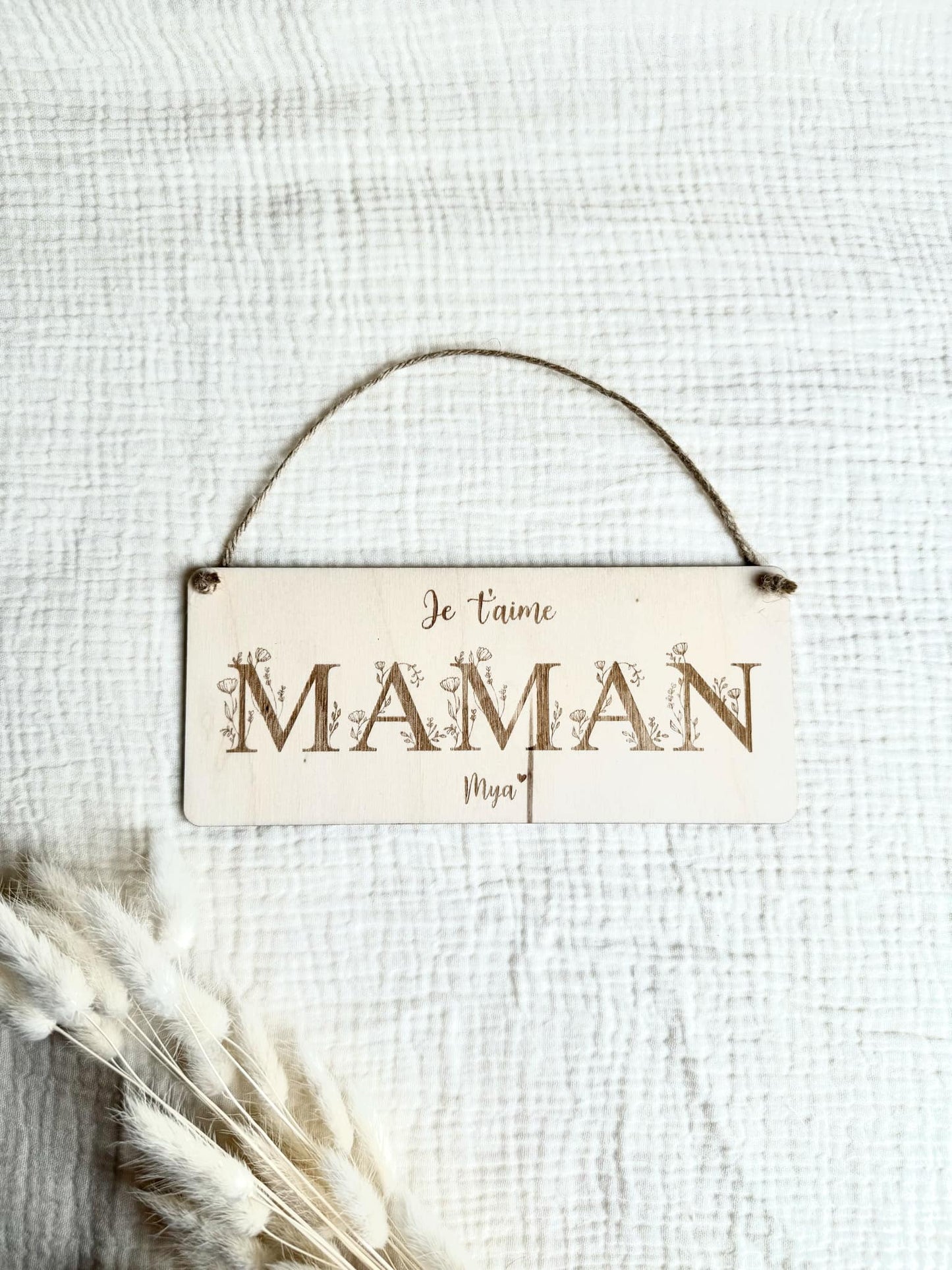 Décoration à suspendre Maman fleuris