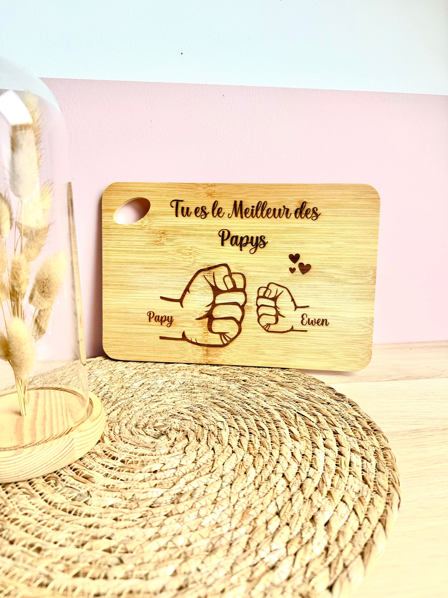 Planche à découper Poings papy/enfant