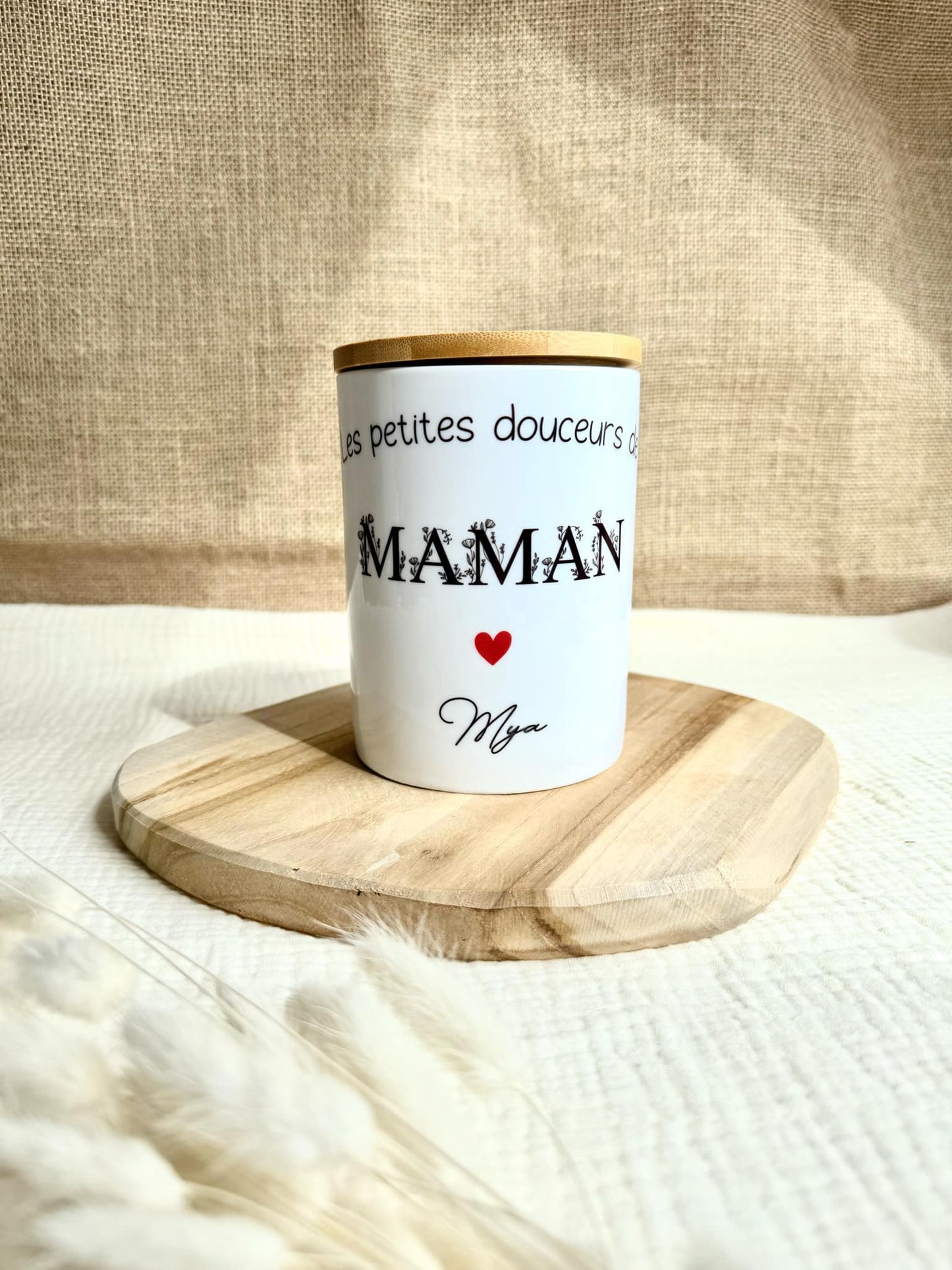 Pot à biscuit Maman fleuris