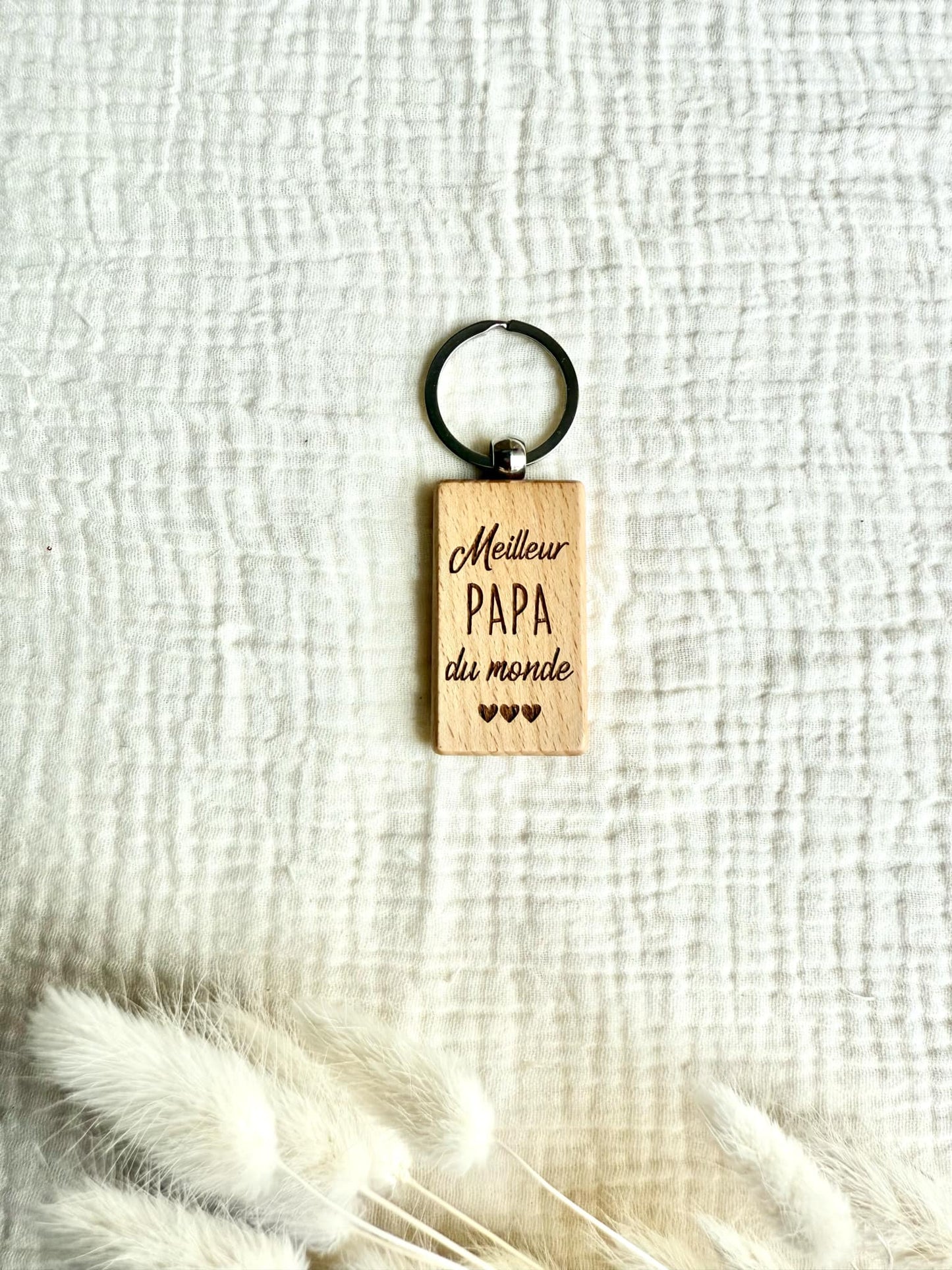 Porte clé bois meilleur Papa du monde