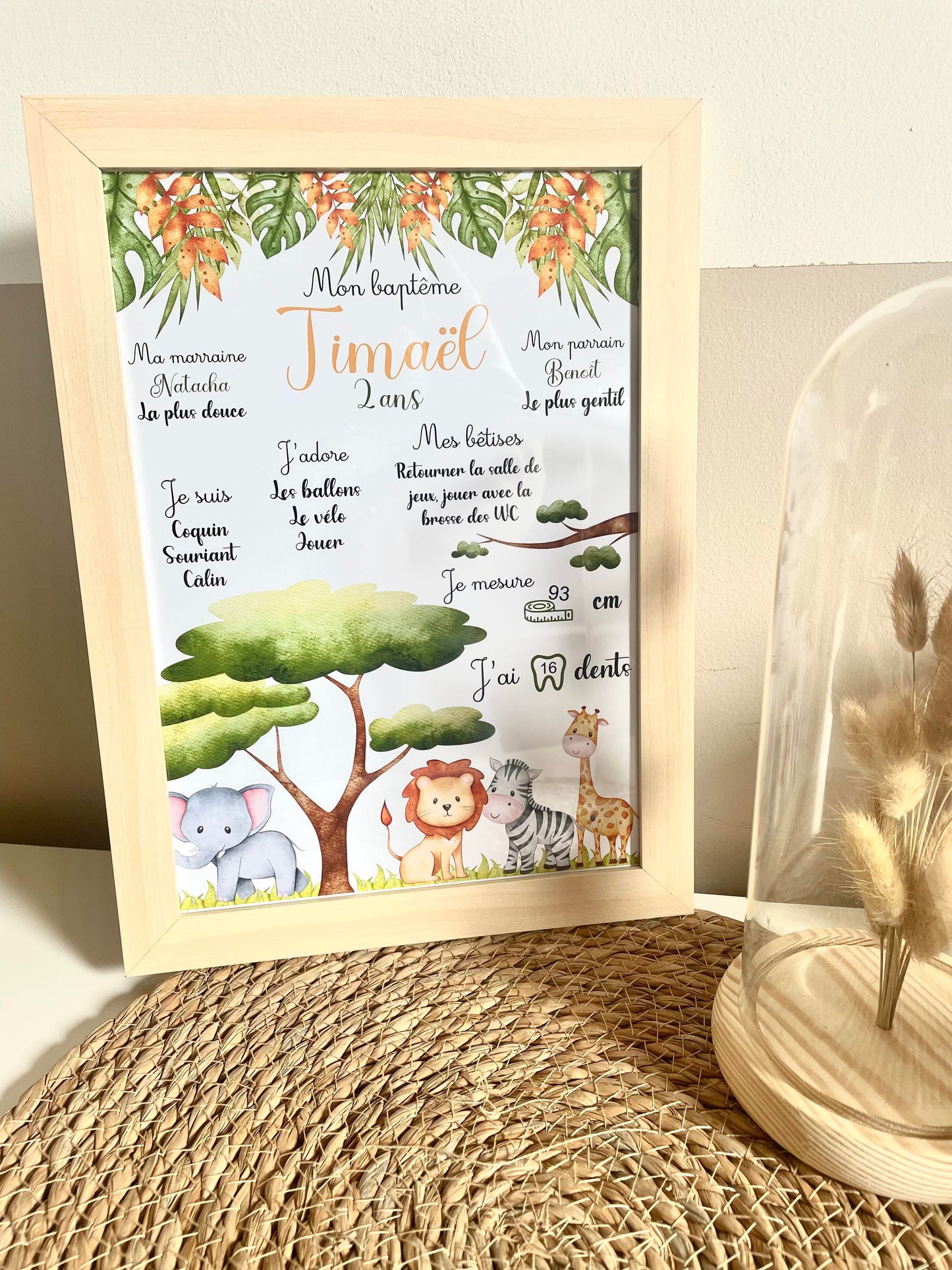 Affiche pour baptême + cadre