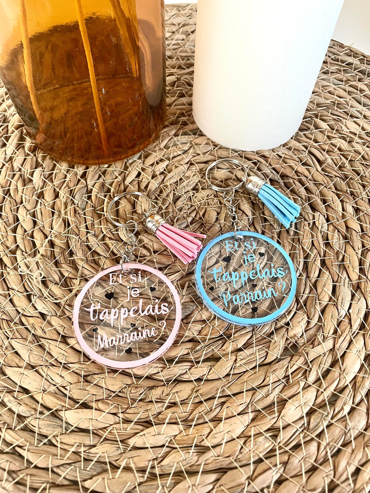 Porte clé Veux-tu être mon parrain/ma marraine