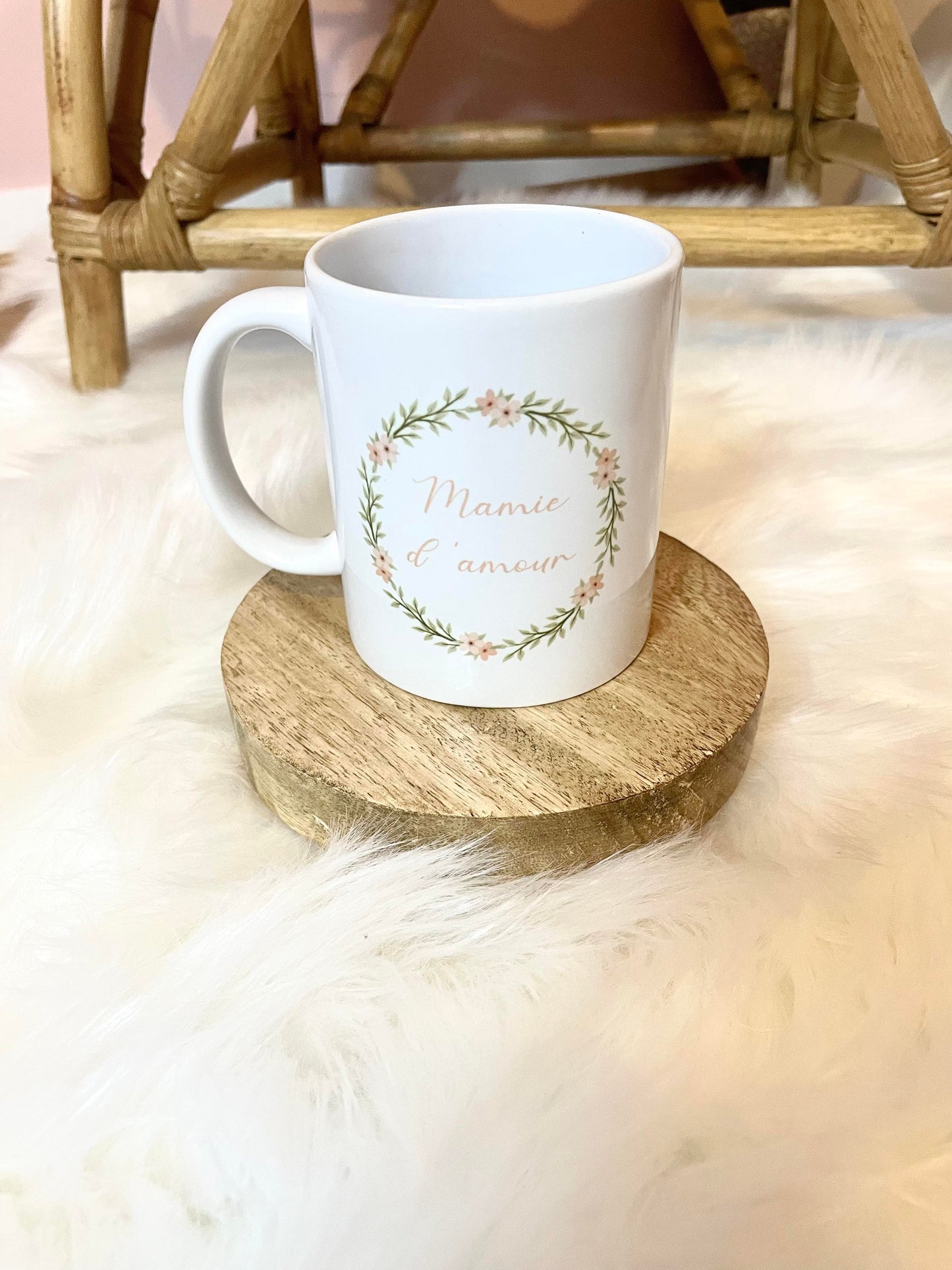 Mug Mamie couronne de fleurs