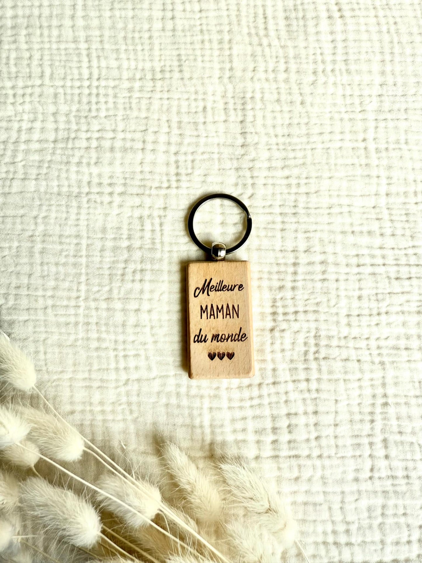 Porte clé bois Meilleure Maman du monde