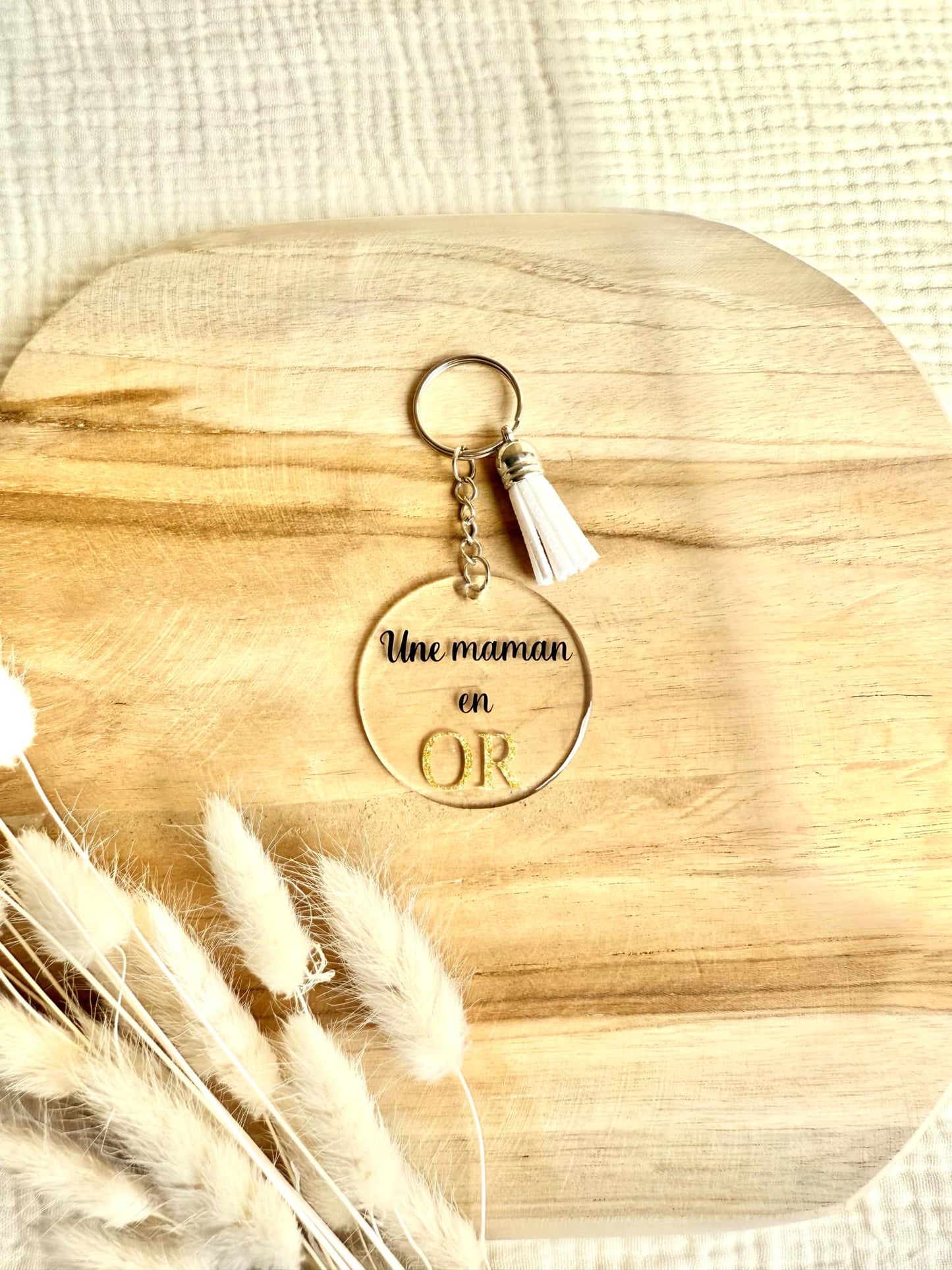 Porte clé Maman en Or