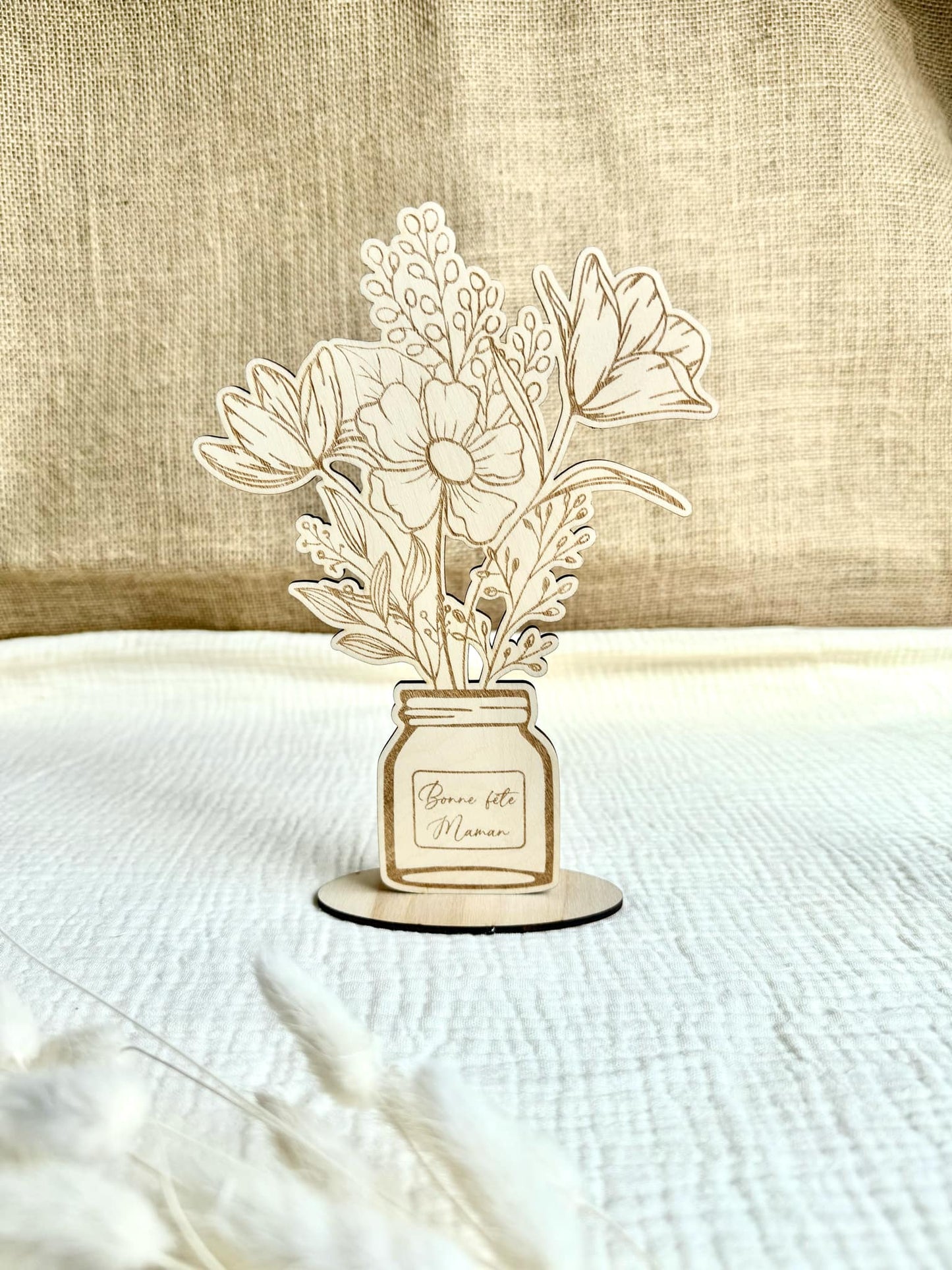 Décoration bouquet de fleurs "Bonne fête Maman"