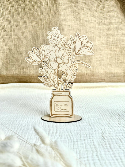 Décoration bouquet de fleurs "Bonne fête Maman"