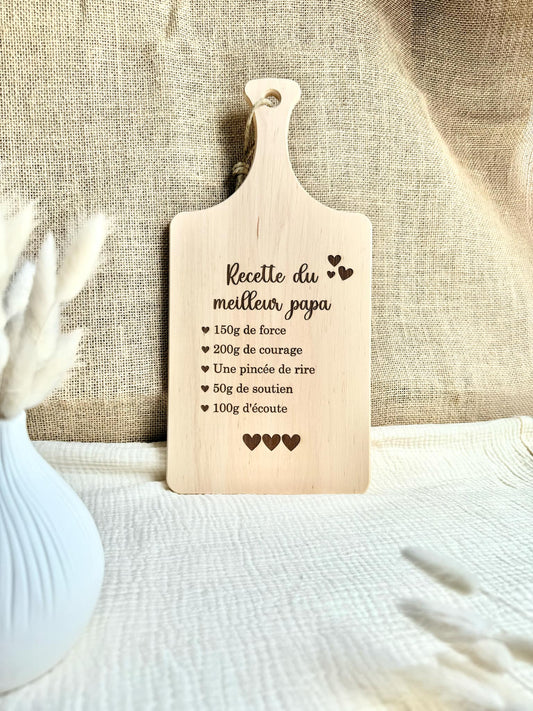 Planche à découper recette Papa