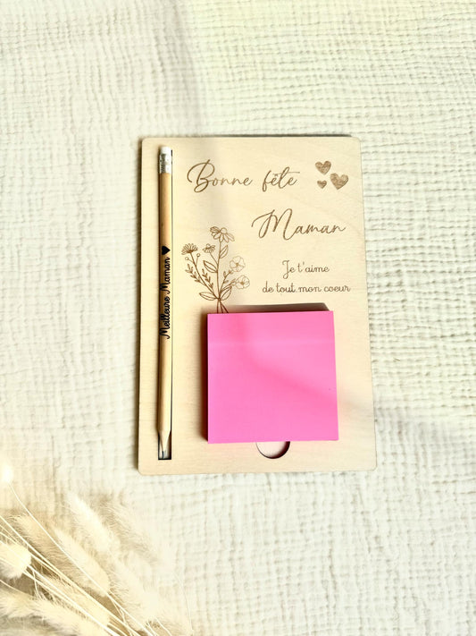 Support à post-it "Bonne fête Maman"