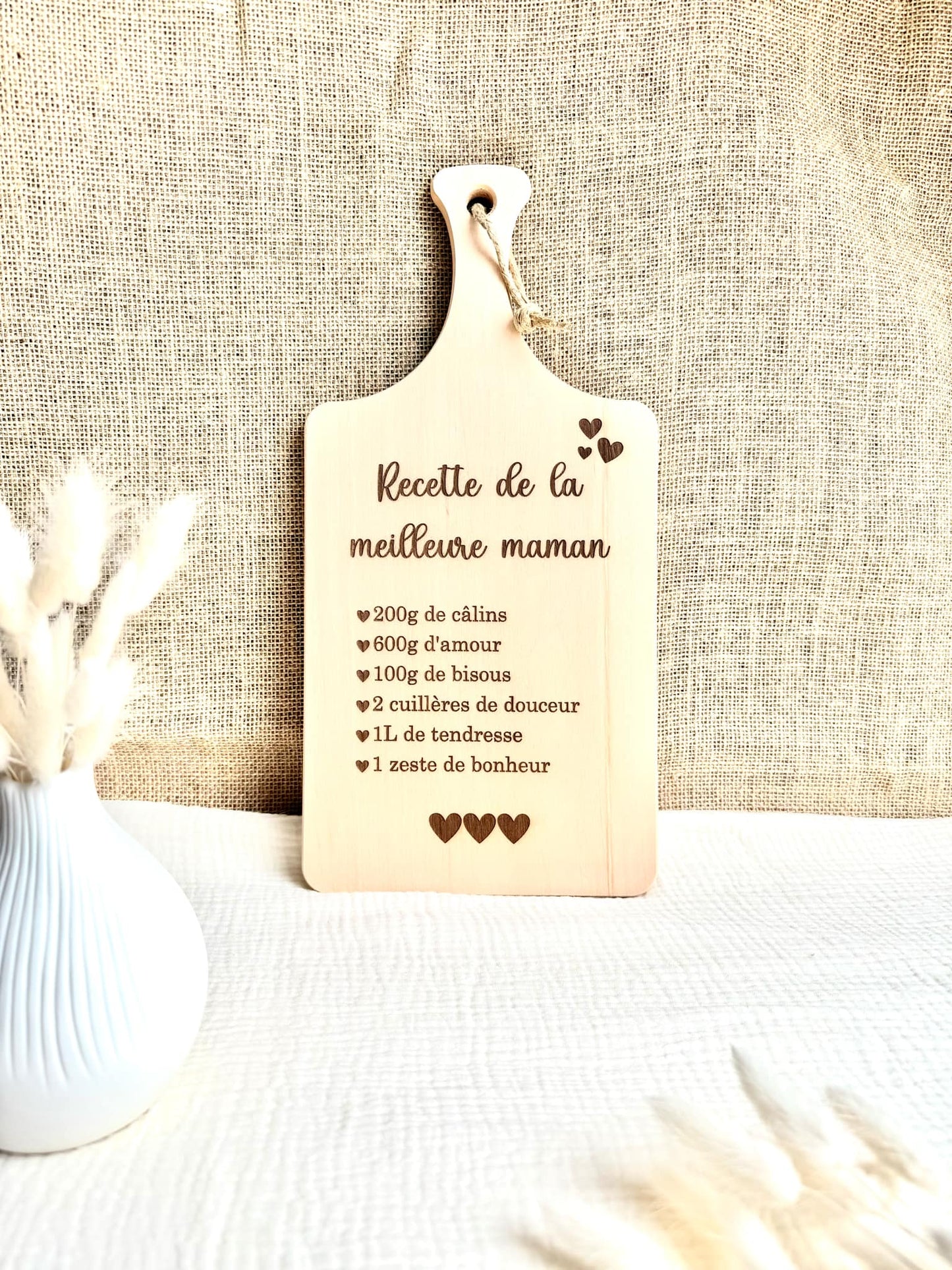 Planche à découper recette Maman