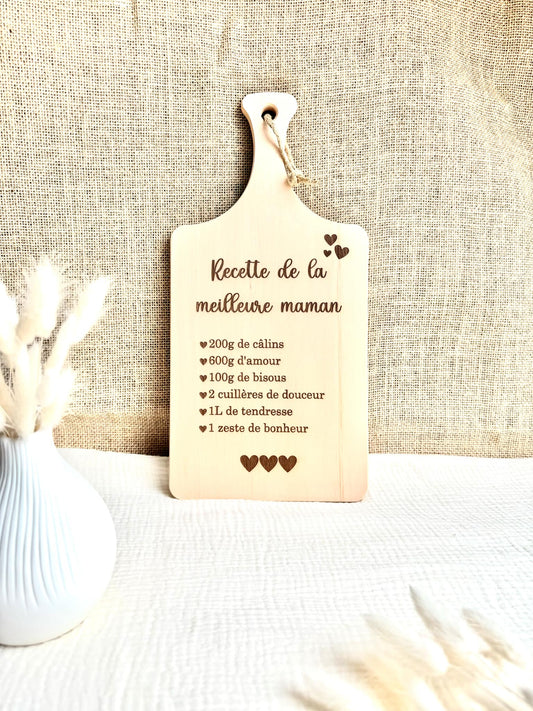 Planche à découper recette Maman