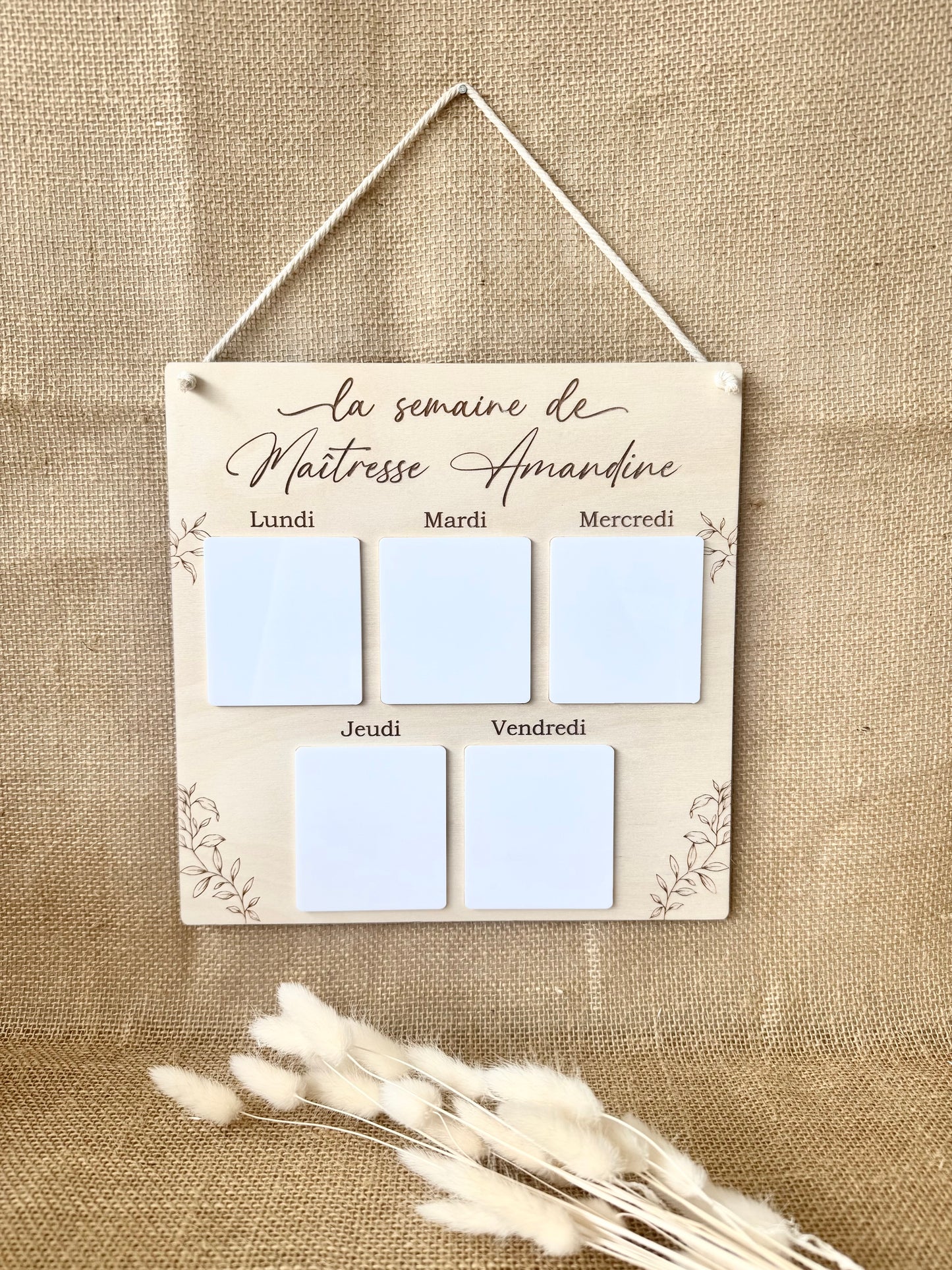 Panneau la semaine de Maîtresse