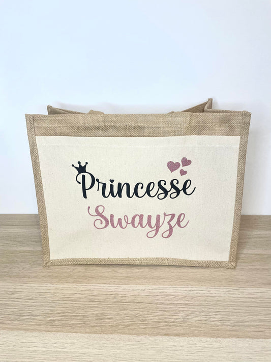 Grand sac en toile de jute Princesse