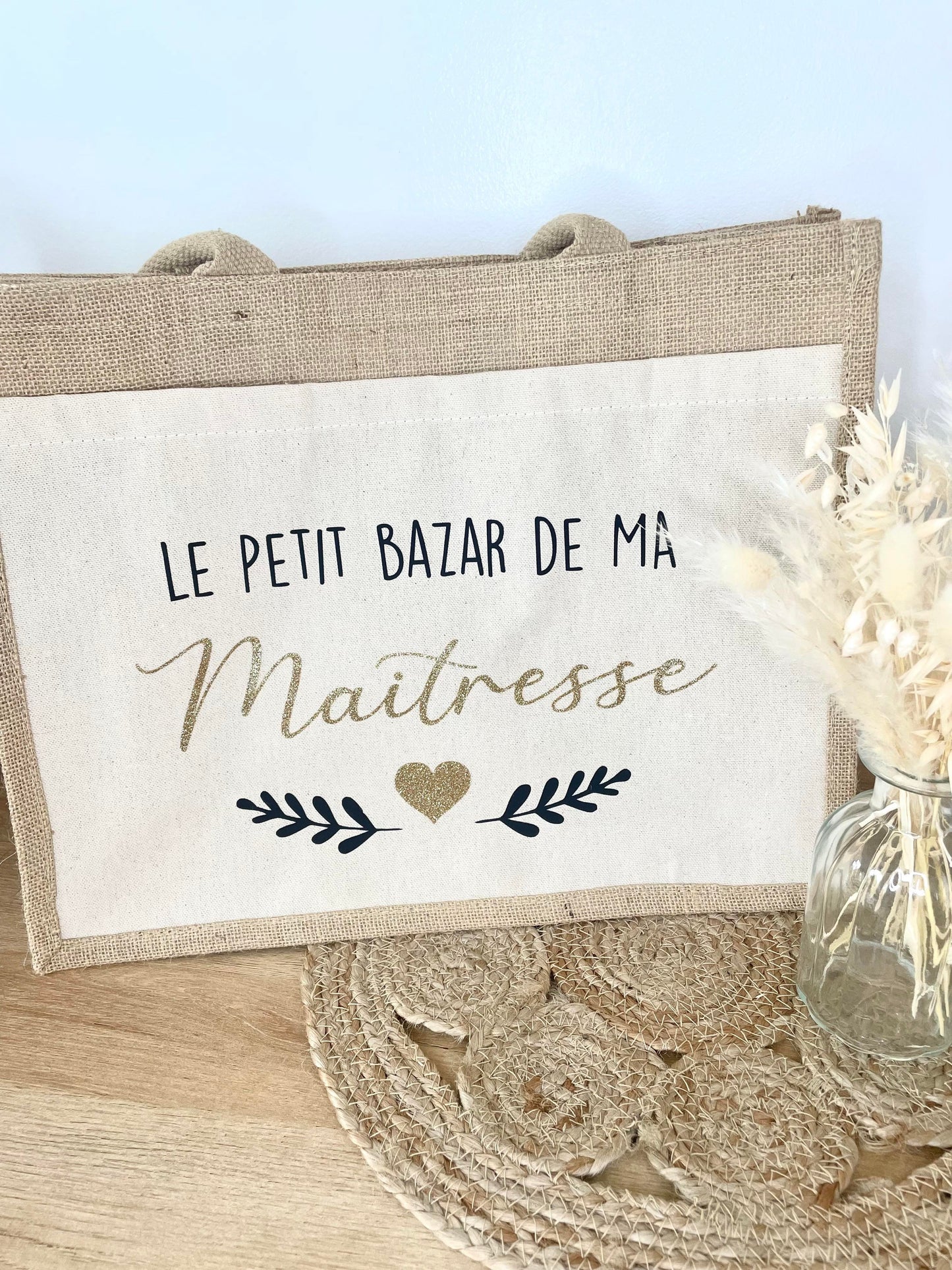 Grand sac en toile de jute Maîtresse