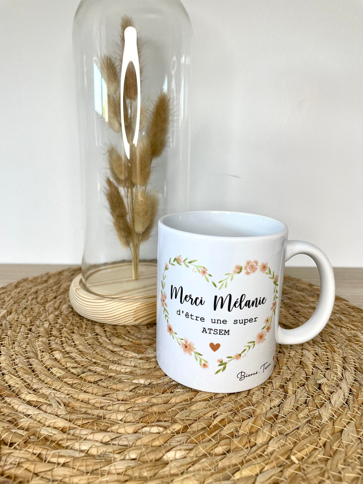 Mug coeur fleuri ATSEM