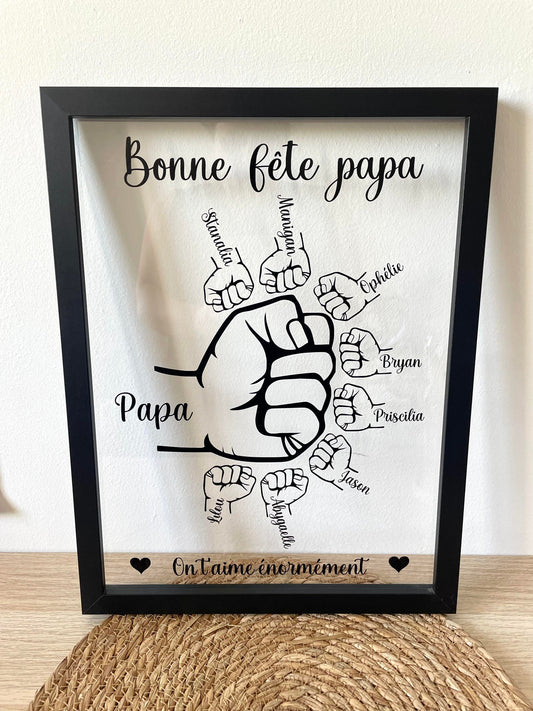 Cadre poing enfant et papa