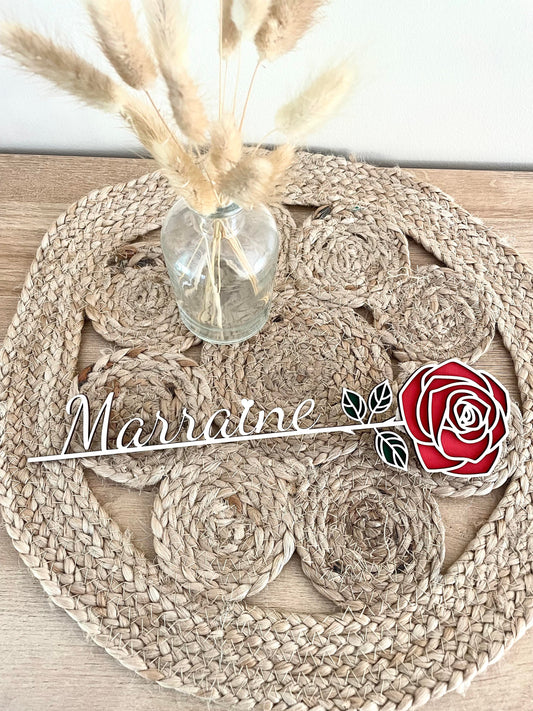 Rose en bois Marraine