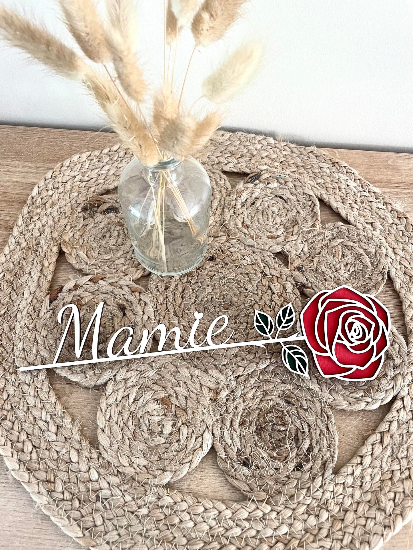 Rose en bois Mamie