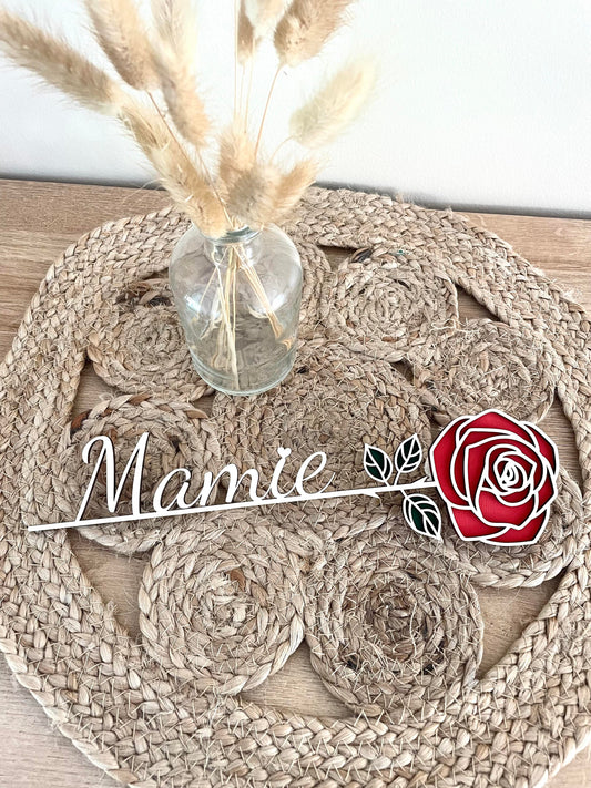 Rose en bois Mamie