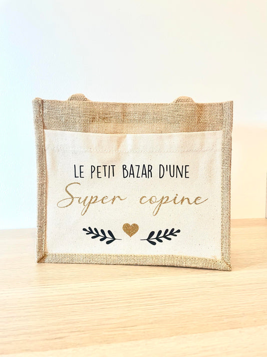 Petit sac Jute super copine