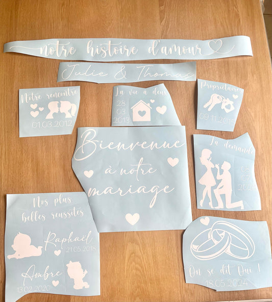 Stickers pour panneau de mariage