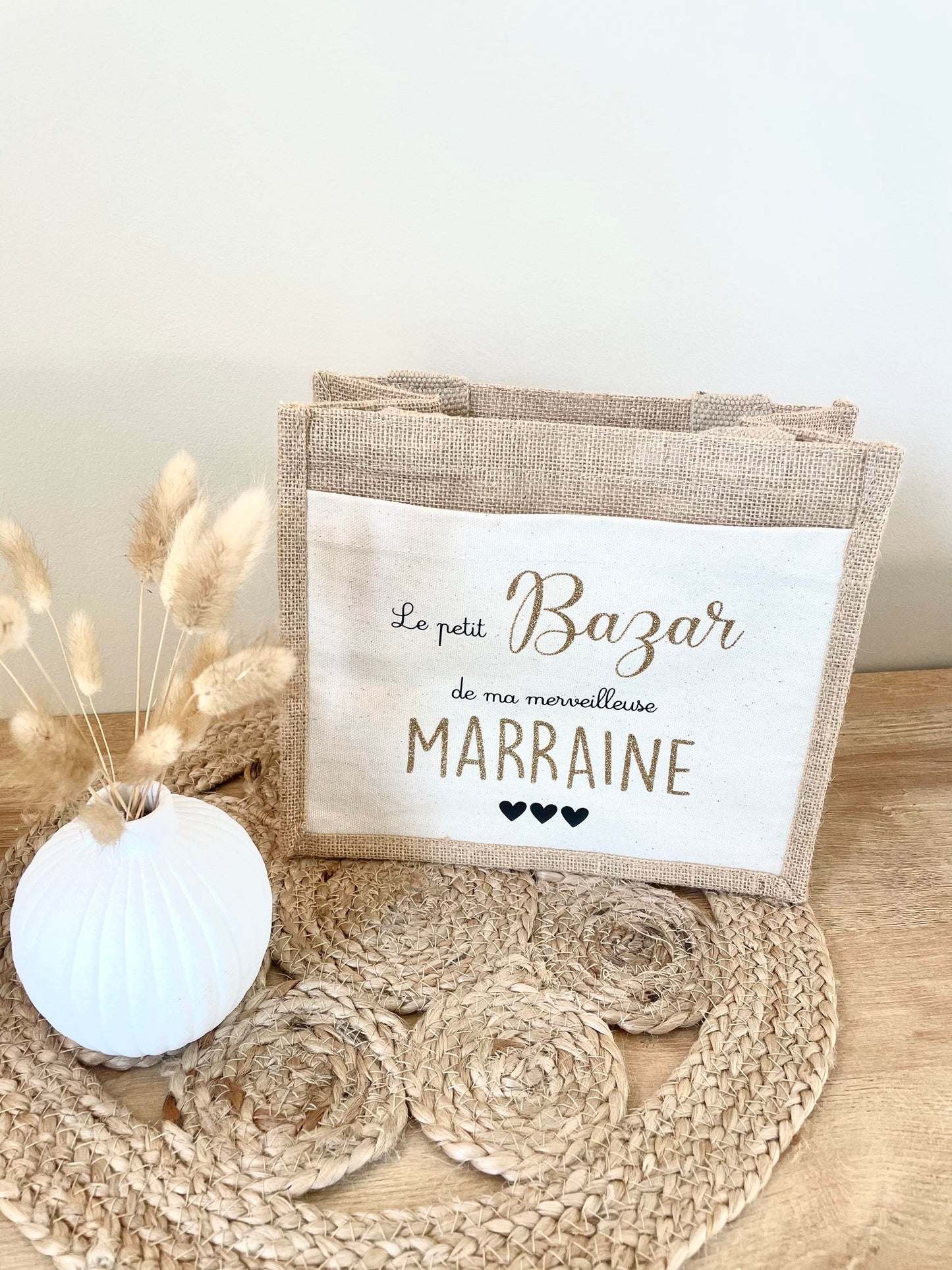 Petit sac Jute bazar Marraine