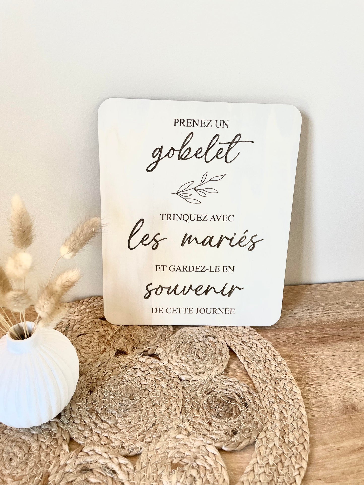 Pancarte gobelet mariage