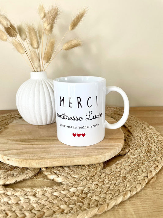 Mug Merci Maîtresse + Prénom