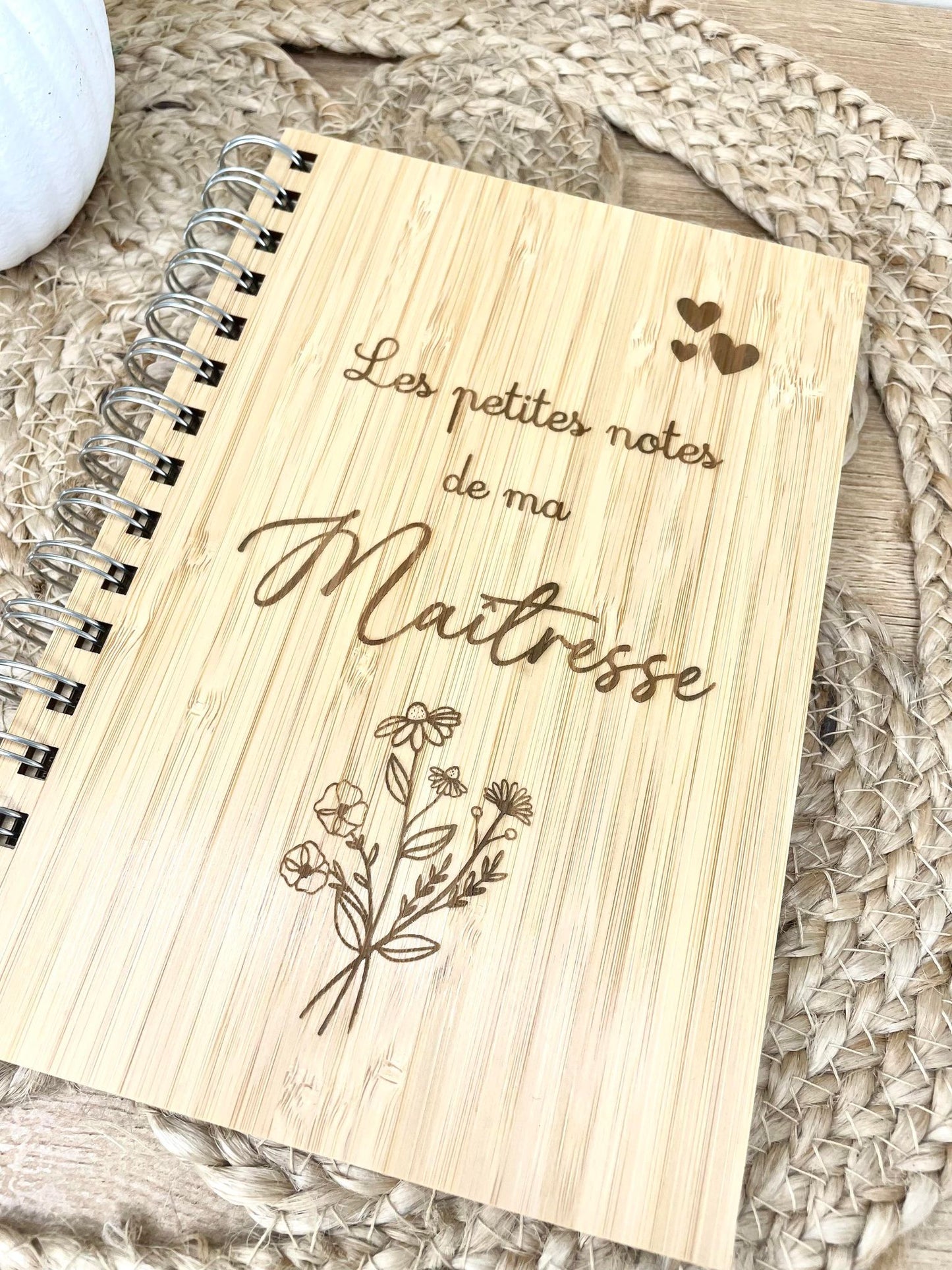 Cahier en bois Maîtresse