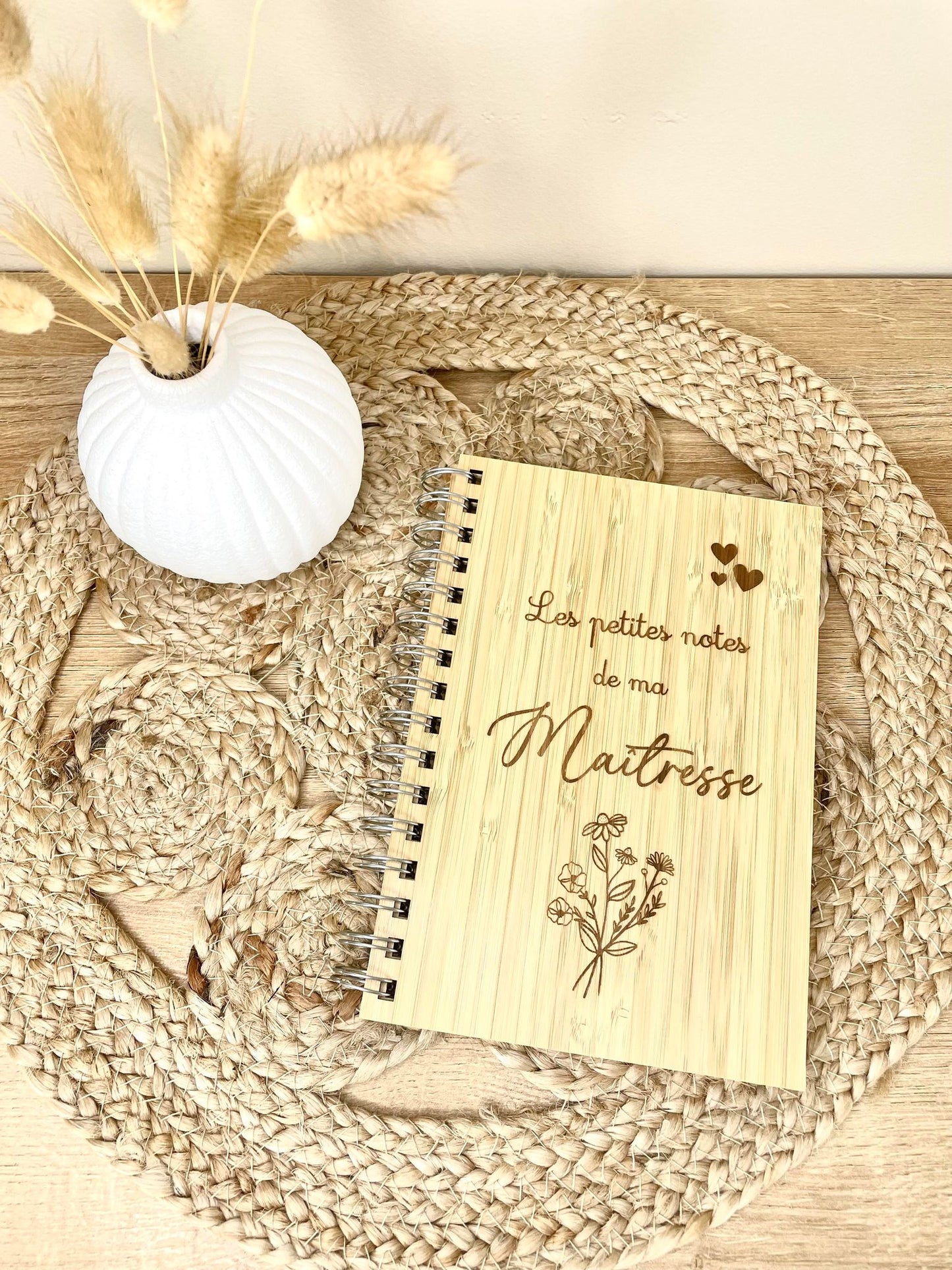 Cahier en bois Maîtresse