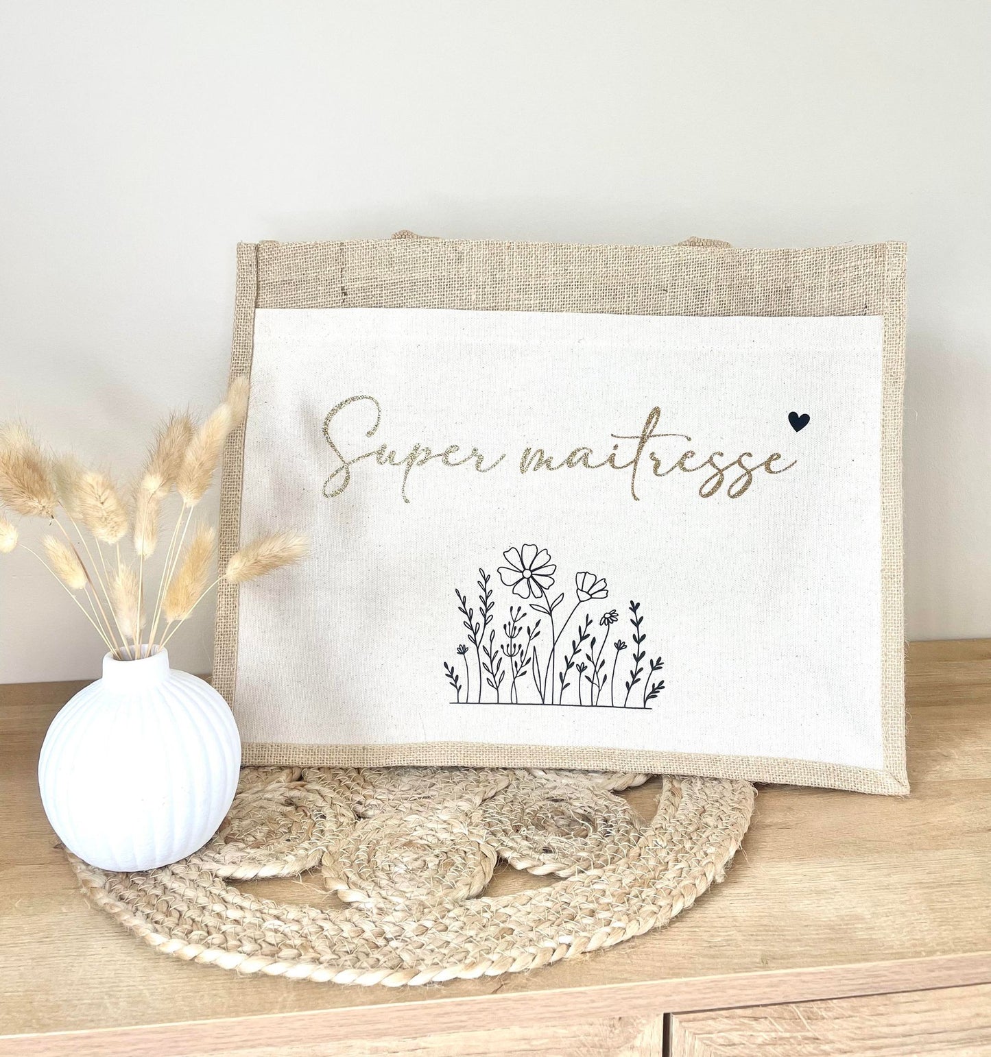 Grand sac en toile de jute Super maîtresse