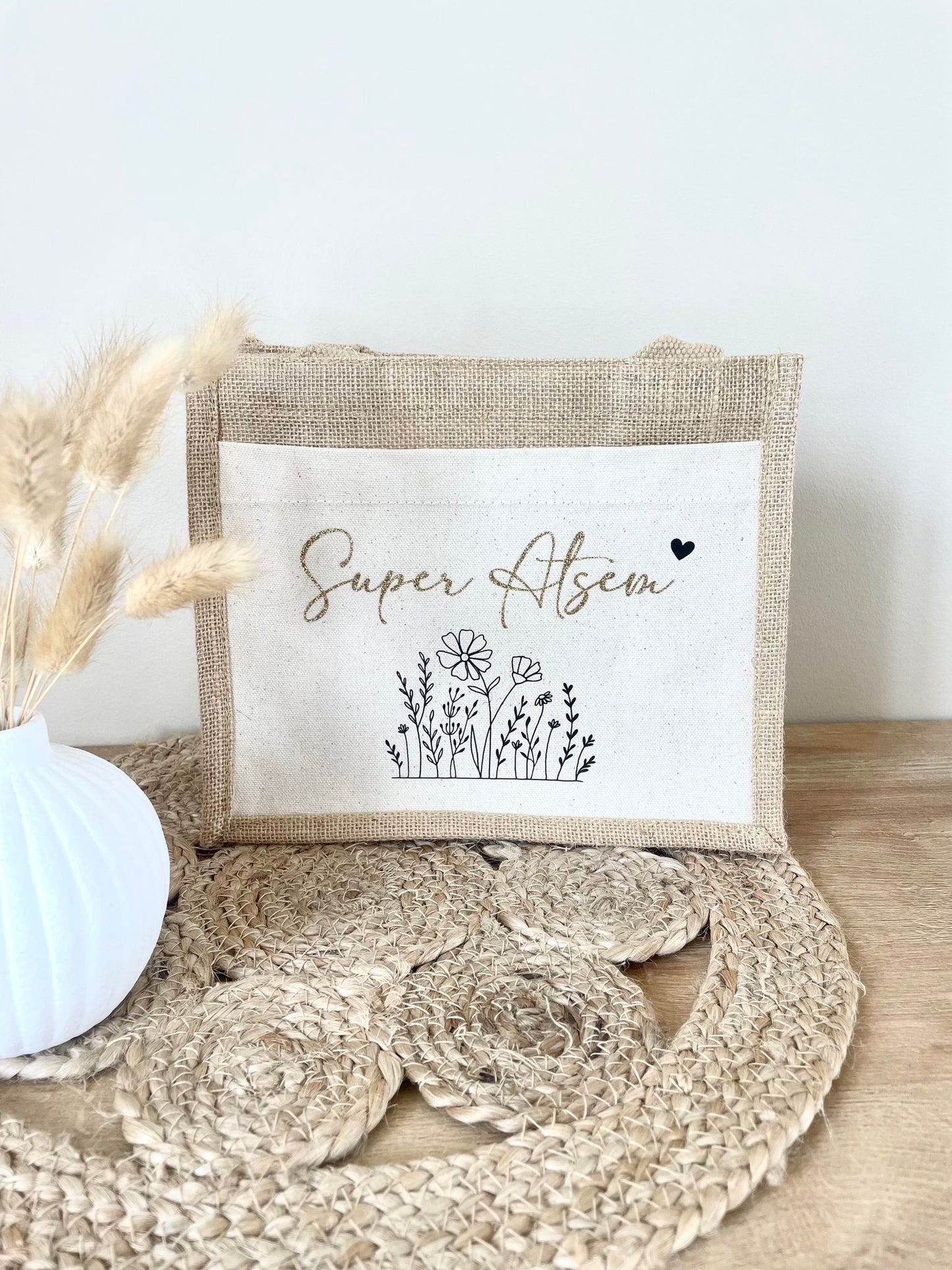 Petit sac en toile de jute Super ATSEM