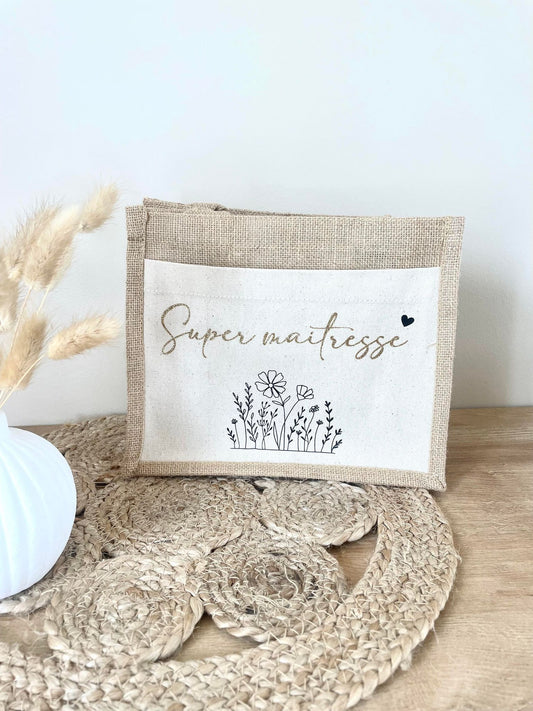 Petit sac en toile de jute Super Maîtresse