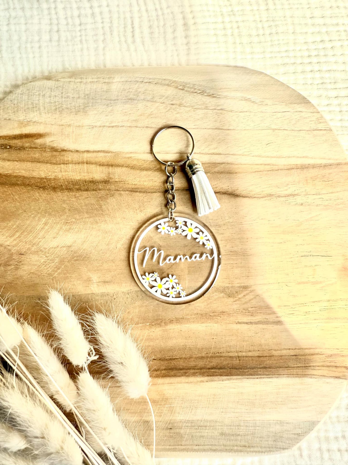 Porte clé Maman couronne de Pâquerettes