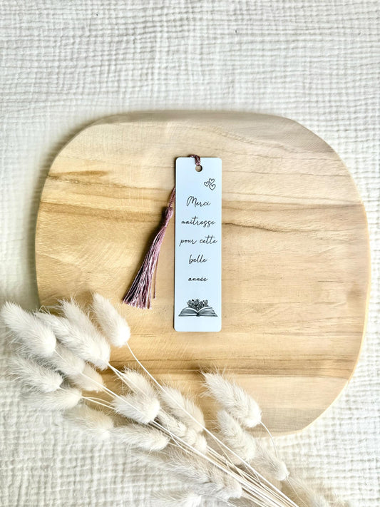 Marque page "Merci Maîtresse pour cette belle année"