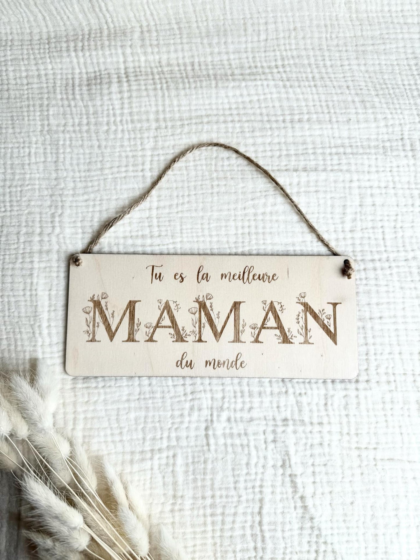 Décoration à suspendre Maman fleuris