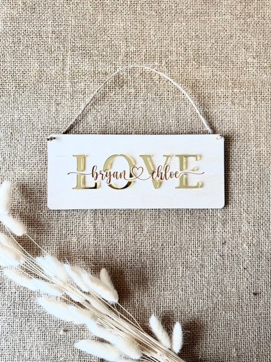 Pancarte à suspendre couple