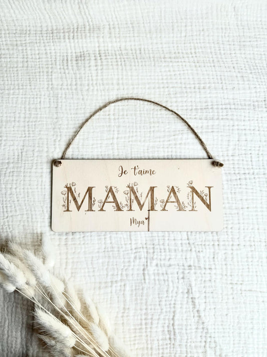 Décoration à suspendre Maman fleuris