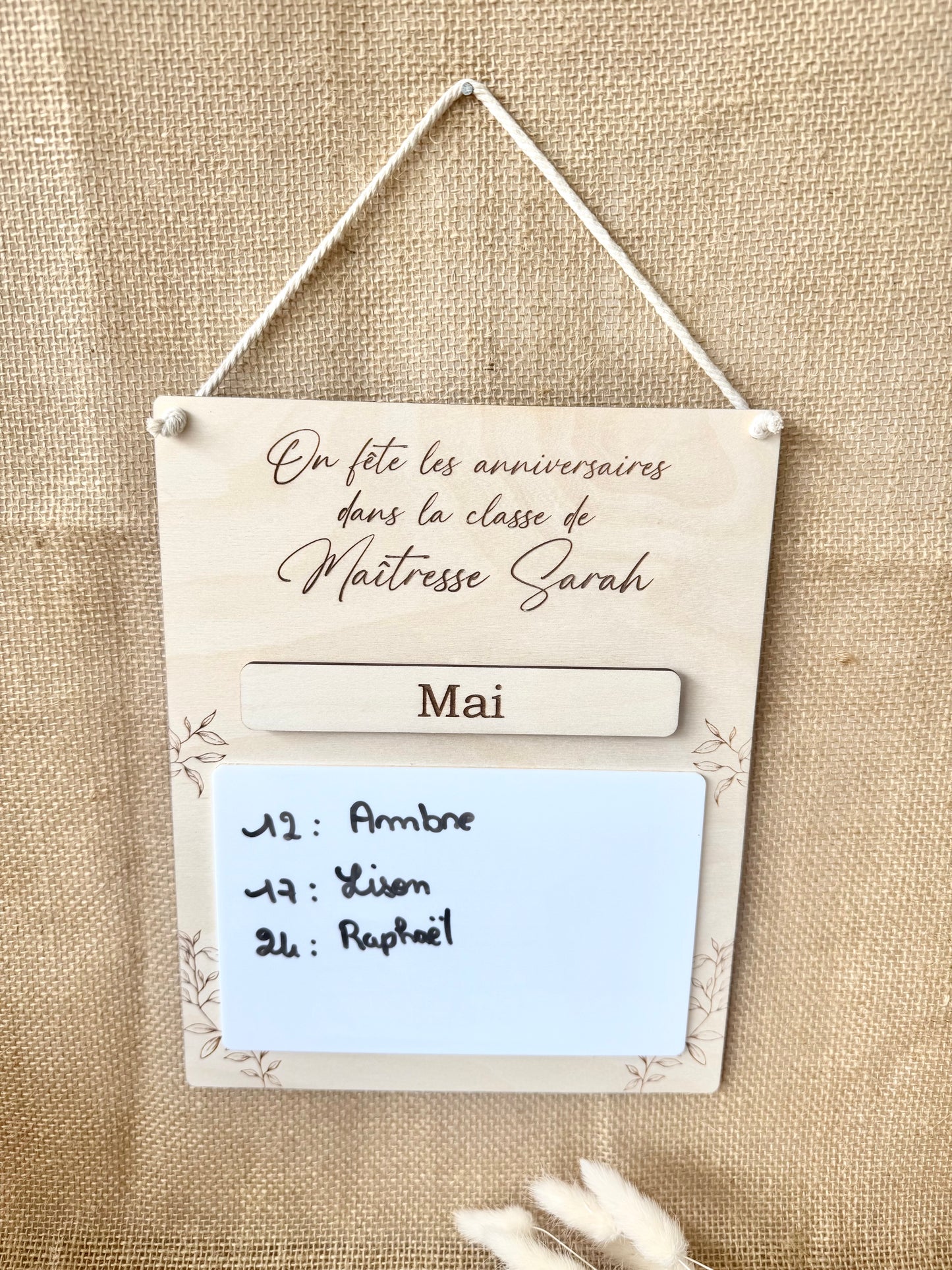 Panneau Anniversaire en Classe