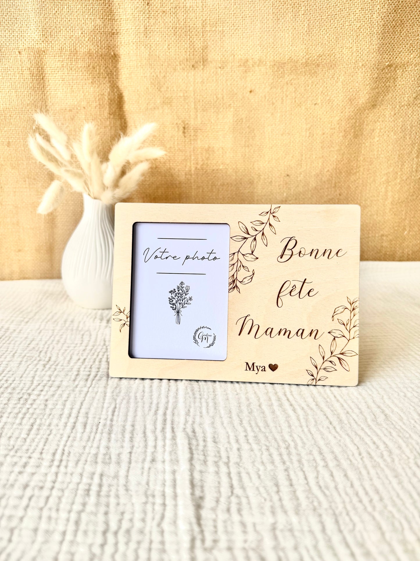 Cadre en bois Bonne fête Maman