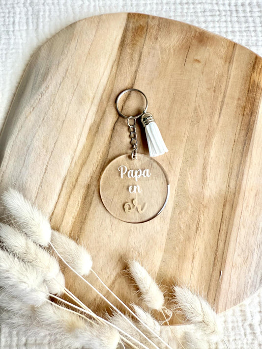 Porte clé Papa en Or