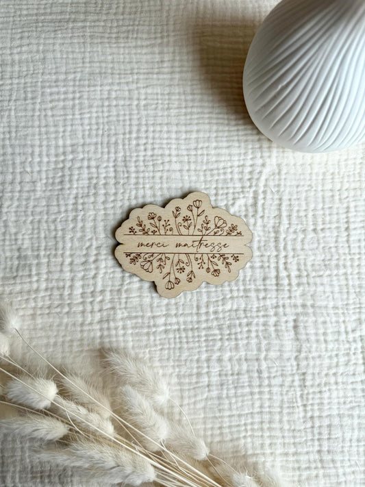 Magnet Merci Maîtresse bois