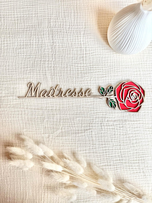 Rose en bois Maîtresse