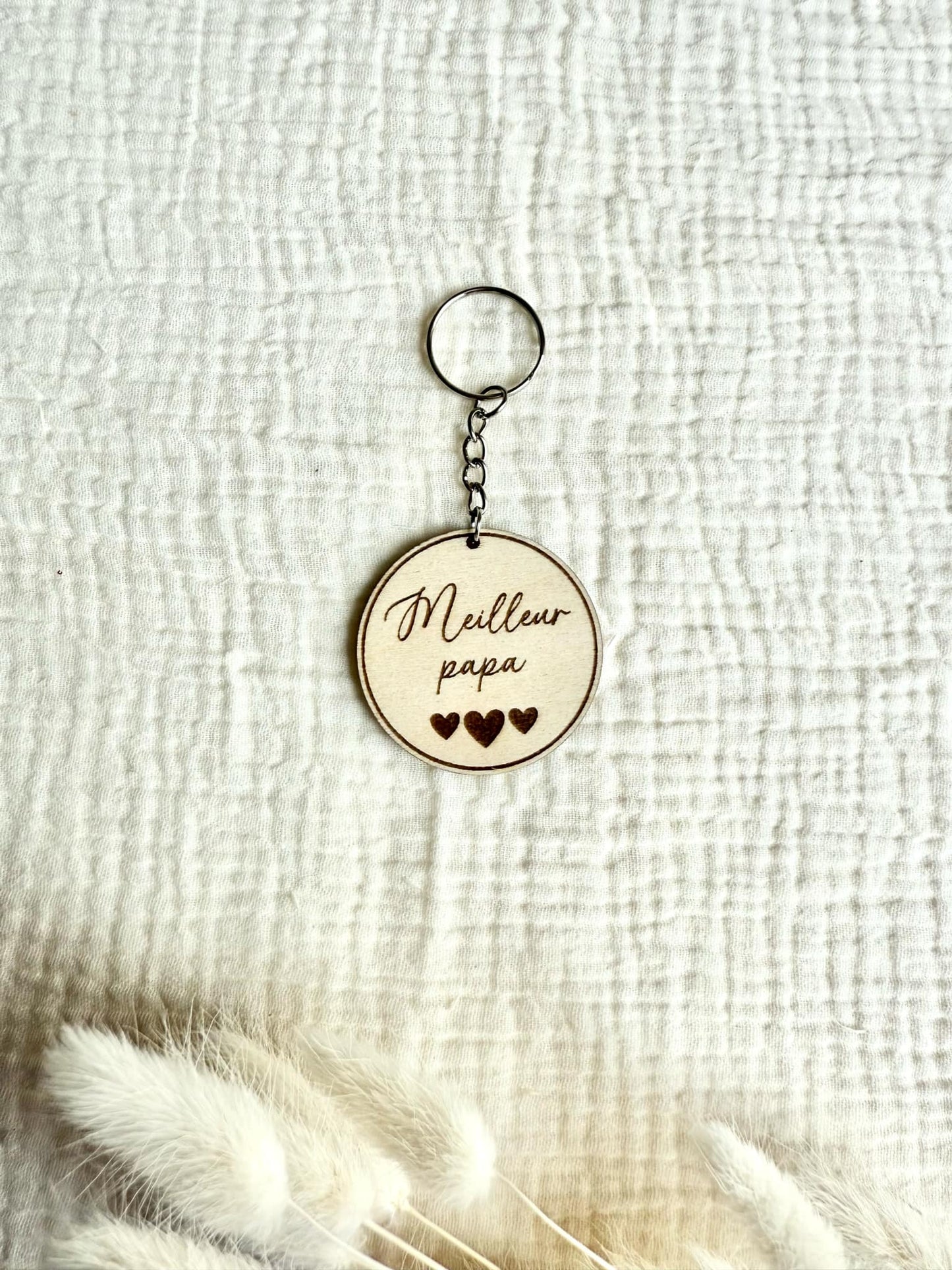Porte clé bois Meilleur Papa